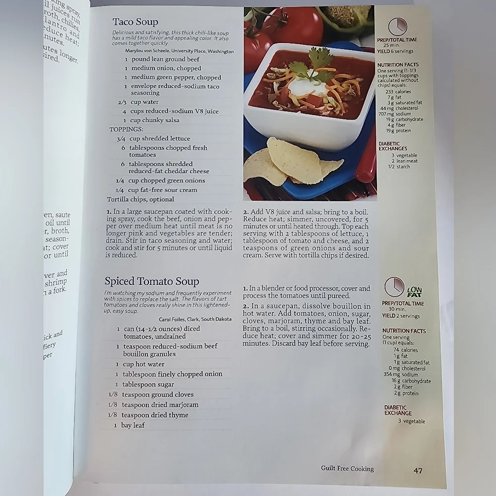 Taste of Home Guilt-Free Cooking Book